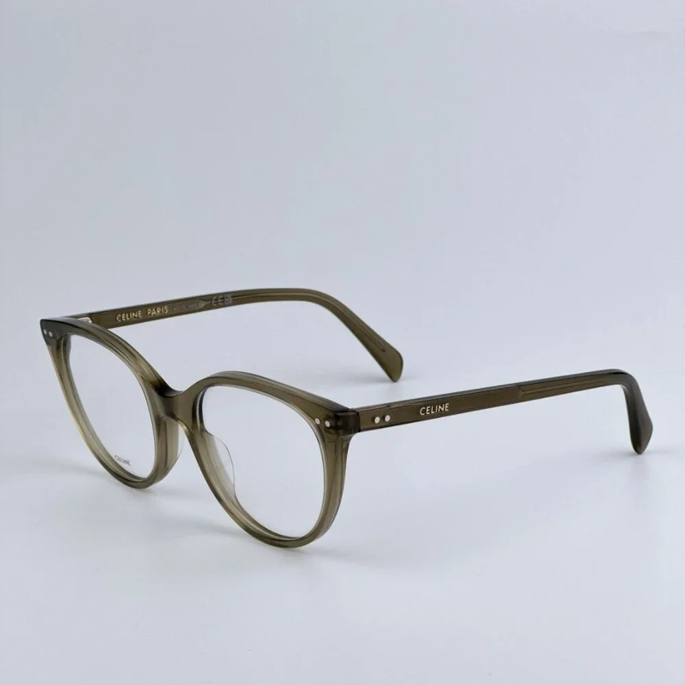 Celine CL50068I 093 CELINE THIN BRAND NEW Eyeglasses Transparent Khaki Women